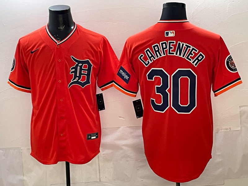 Men Detroit Tigers #30 Carpenter orange Game Nike MLB Jersey0321005->detroit tigers->MLB Jersey